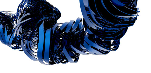 Download this abstract background image featuring twisted blue ribbons. Perfect for tech, design, and modern projects.