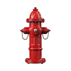 Red steel fire hydrant isolated on white background with clipping path 3d render illustration
