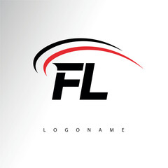 FL Modern Minimalist Letter Monogram Logo - Sleek Stylish Branding & Visual Identity Design