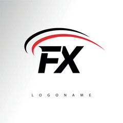 Obraz premium FX Modern Minimalist Letter Monogram Logo - Sleek Stylish Branding & Visual Identity Design