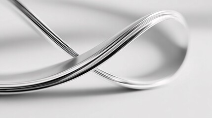 Minimalist Macro Shot of Curved Stainless Steel Wire