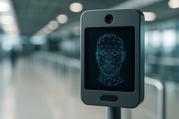 Modern biometric scanner with fingerprint display