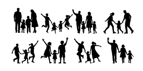 Fototapeta premium happy family silhouette vector illustration