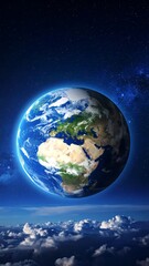 Naklejka premium Earth in space, clouds below