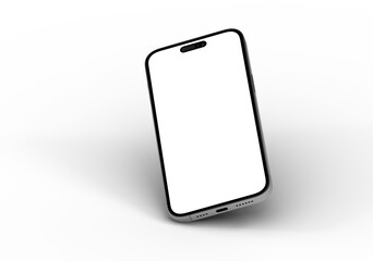 High-quality stock photo of a modern smartphone with a blank screen, perfect for app presentations or mobile device mock