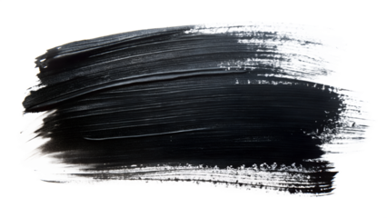 Photo of a bold black brushstroke on a transparent background, isolated on transparent background, representing artistic expression and design