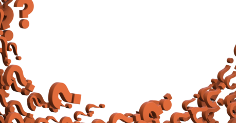 question marks background. 3D Rendering.