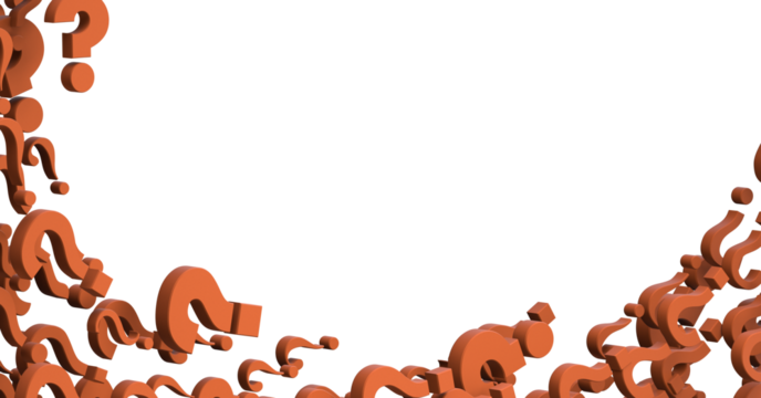 question marks background. 3D Rendering.
