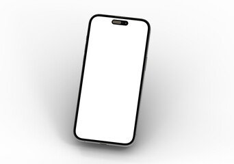 High-quality photo of a modern smartphone with a blank screen, perfect for app presentations or website mockups.