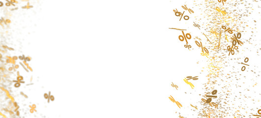 Abstract background with gold percentage symbols. Perfect for sale banners and promotions.