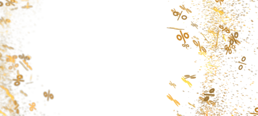 Abstract background with gold percentage symbols. Perfect for sale banners and promotions.