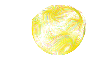 Artistic image of a yellow sphere with swirling lines. Perfect for backgrounds or design elements.