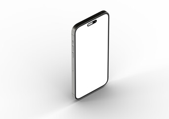 High-quality image of a modern smartphone with a blank screen, perfect for app presentations or website mockups.