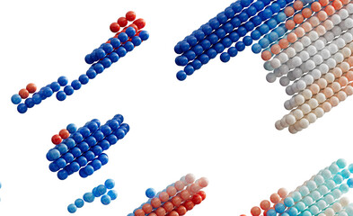 Abstract Colorful Spheres Floating, 3D Render