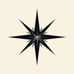 A solid black north star shape illustration symbol vector.