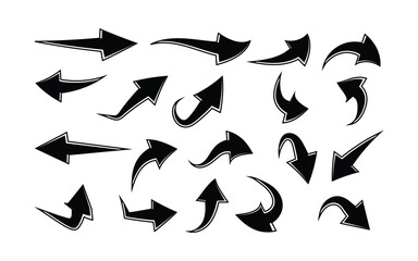 Black arrow collection on white