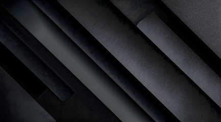 Obraz premium Dark Minimalist Abstract Design with Diagonal Black Patterns.Generative AI 斜めの黒いパターンによるダークミニマル抽象デザイン