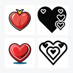 Heart card vector art illustration