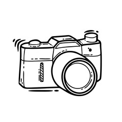 Doodle Handdrawn Detailed Digital Camera Equipment Line Art Illustration