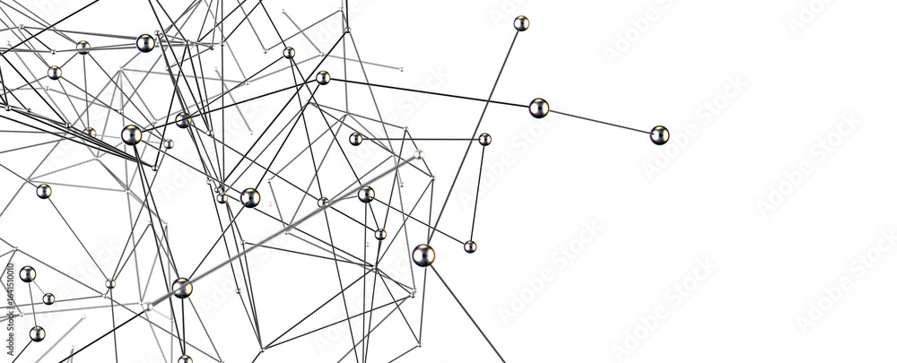 Poster 3d rendering of a network connection. ideal for tech, ai, or business concepts.