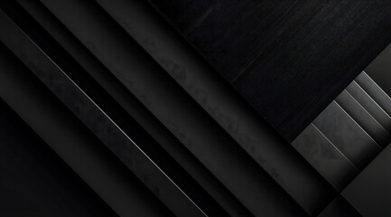 Obraz premium Abstract Black Metallic Diagonal Stripes Minimalist Background.Generative AI