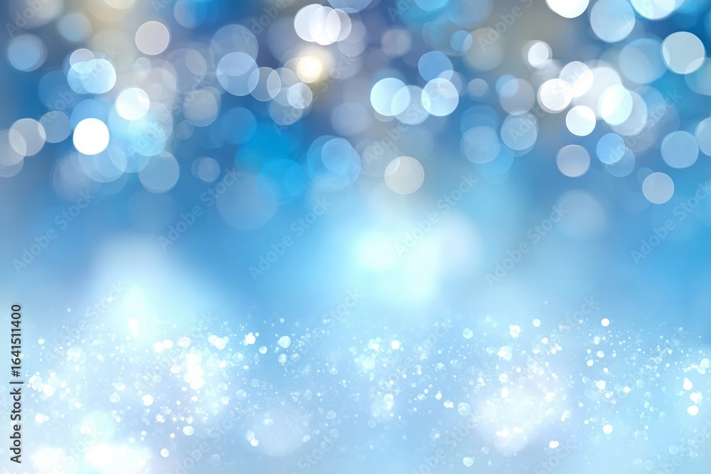 Poster dreamy abstract sky blue backdrop with soft light effects and shining bokeh for digital use