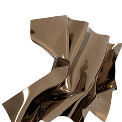 Abstract Brown Metallic Fabric Drape
