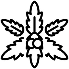 mistletoe icon for christmas , website, application, printing, document, poster design, etc