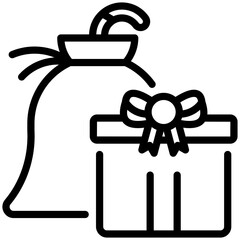 gift bag icon for christmas , website, application, printing, document, poster design, etc
