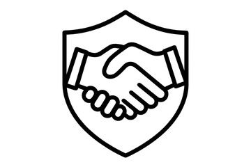 Obraz premium Handshake inside shield representing trust and security with transparent background