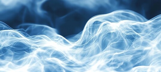 Fototapeta premium Abstract Blue and White Waves with Oceanic Depth Featuring Swirling Fluid Textures and Artful Design