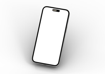High-quality stock photo of a modern smartphone with a blank screen, ideal for app presentations or website designs.
