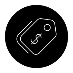 black and white illustration of sale icon 
