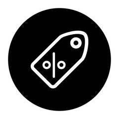 black and white illustration of sale icon 
