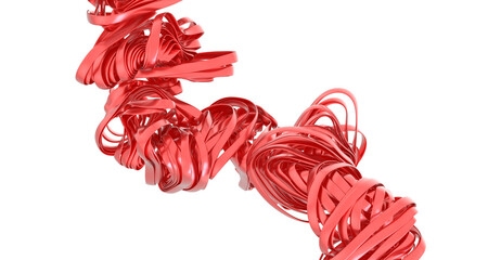 Modern abstract background with red twisted ribbons. Ideal for design projects needing a dynamic and artistic feel.