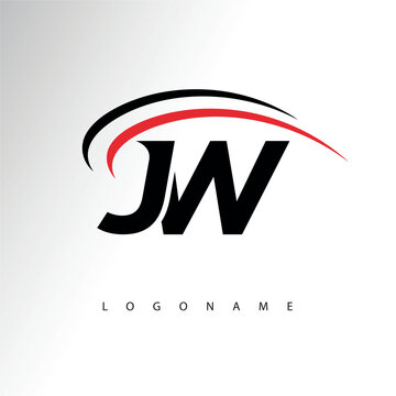 JW Modern Minimalist Letter Monogram Logo - Sleek Stylish Branding & Visual Identity Design