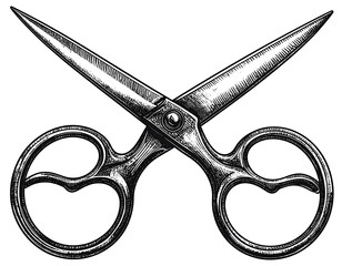 Detailed Scissors Engraving Illustration Perfect for Crafts and Design projects