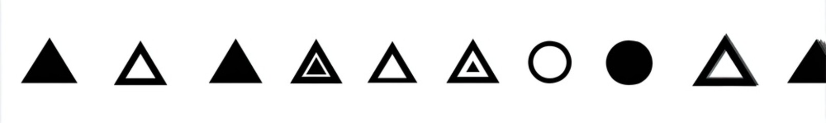 A horizontal row of black geometric shapes