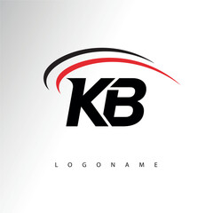 KB Modern Minimalist Letter Monogram Logo - Sleek Stylish Branding & Visual Identity Design