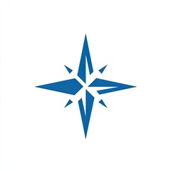 Fototapeta premium A stylized, blue compass rose, radiating outward