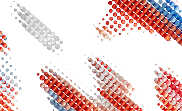 Abstract Red White Blue Sphere Background