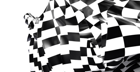 High-resolution image of a dynamic checkered flag, perfect for racing, speed, and competition...