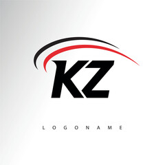 KZ Modern Minimalist Letter Monogram Logo - Sleek Stylish Branding & Visual Identity Design