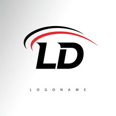 LD Modern Minimalist Letter Monogram Logo - Sleek Stylish Branding & Visual Identity Design