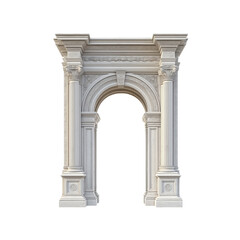 Fototapeta premium A realistic photo of an archway with columns, in an architectural style, on a white background