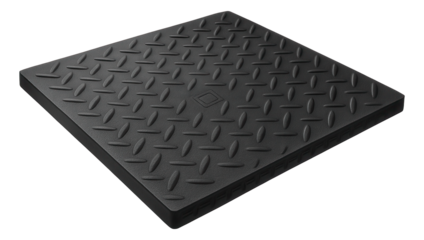 Heavy-duty rubber stall mat with diamond plate texture for horse stables