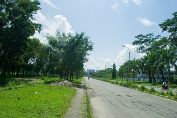 Open Road and Lush Greenery Landscape Photography in the Daylight with Trees Framing the Street...