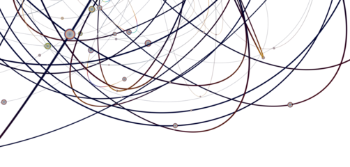 Multi color connected lines and dots network 3d illustration