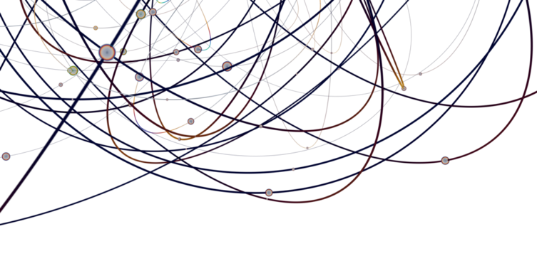 Multi color connected lines and dots network 3d illustration