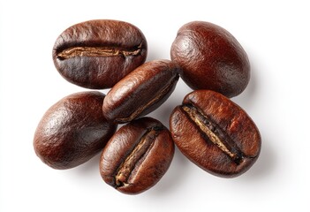 Roasted coffee beans close-up